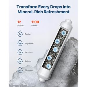 Filtro di Ricambio per Remineralizzazione dell'Acqua da 1100 Galloni, Filtro Minerale a Connessione Rapida da 1/4 di Pollice, Essenziale per il Ripristino della Remineralizzazione - Product Image 2