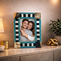 Özel Boyutlu El Yapımı Çevre Dostu Hafif Dayanıklı Reçine Fotoğraf Çerçevesi, MDF Arka Panel ve Cam Ön Kapaklı, Ev Dekorasyonu İçin