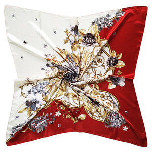 Pañuelo de satén personalizado con logo impreso, fabricante OEM ODM de marca privada para promoción de marca, exportación de pañuelos de moda. - Product Image 1