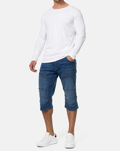 Pantalones Cortos de Mezclilla para Hombre, Diseño Casual, Corte Ajustado, Talla Personalizada, Estilo Vintage, Lavado Desgastado, con Spandex, para Verano - Product Image 5