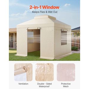 Copertura Invernale per Gazebo a Due Livelli 10x10 piedi con Tetto Rigido e Finestre a Rete Laterali per Gazebo e Pergola - Product Image 5