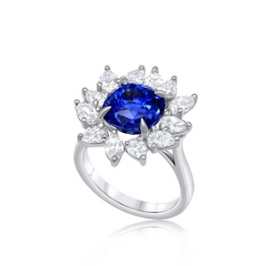 6 CT Moissanite <b>Emerald</b> Cut Flower <b>Ring</b> 925 <b>Silver</b> Rhodium Plated Prong Setting Luxury Elegant Gift Engagement <b>Ring</b> - Product Image 5