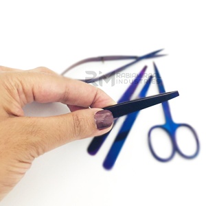 Pince à épiler sourcils RMI en acier inoxydable, couleur plasma bleue, biseautée, pour l'épilation, marque privée - Product Image 3