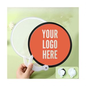 Mini éventail pliable DIY - Portable de poche pour l'été, éventail rond vierge personnalisable pour enfants et cadeaux promotionnels - Product Image 1