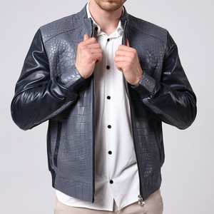 URBANGAZER Men's 100% Polyester Thick Leather <b>Jacket</b> Stand Collar Covered Button <b>Patchwork</b> Design Windproof Breathable High - Product Image 1