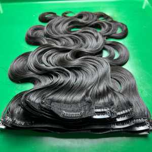 Body Wave <b>Clip</b> Ins Human Hair 100% Unprocessed Raw Hair Invisible Seamless Skin Weft <b>Clip</b> in Hair <b>Extensions</b> - Product Image 1