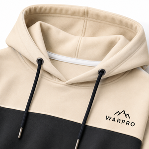 Warpro <b>Men's</b> Color Block Hoodie Regular Fit Casual Hooded Sweatshirt Front Logo Print Polyester Cotton FRENCH TERRY Autumn Wear - Product Image 5