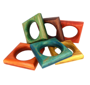 Anneaux de serviette en résine époxy de bonne qualité, colorés, 4 pièces, modernes, pour mariage et fête - Product Image 4