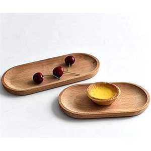 Ensemble de 2 plateaux de service en bois modernes de forme irrégulière pour la maison, les mariages, le Ramadan, Diwali, pour servir des fruits et des aliments sur la table - Product Image 1