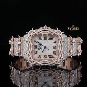 Reloj de Lujo para Hombre con Bisel de Espinas en Oro Rosa y Esfera Cuadrada, Reloj de Pulsera de Cuarzo de Acero Inoxidable - Product Image 5
