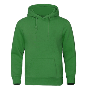 Sweat-shirt à capuche vert pour homme, coupe classique, style décontracté, tissu tricoté, couleur unie, design avec poche - Product Image 1