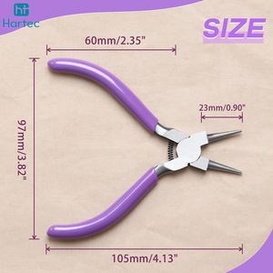 Precision Round Nose Jewelry Pliers Ergonomic Purple Comfort Grip Spring Loaded <b>Wire</b> Bending Tool for DIY Beading & <b>Crafts</b> - Product Image 3