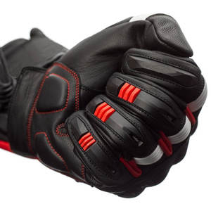 Gants de moto en cuir réfléchissant, sportifs, pour la conduite nocturne, sécurité, paume antidérapante, respirants, compatibles écran tactile, doigts complets, légers - Product Image 4