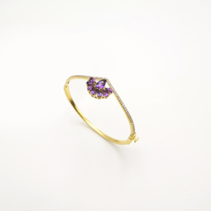 Bracelet en améthyste en forme de poire, taille 3x5, élégant, bijou fantaisie pour femme, pièce de collection de qualité supérieure - Product Image 3