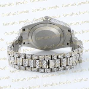 Probador de diamantes de calidad superior, fecha automática, esfera romana D VVS, Diamante de moissanita completamente helado, reloj de Hip Hop blanco completo para hombre - Product Image 2