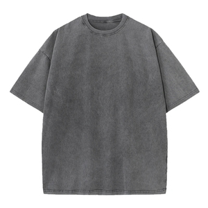 Camiseta Extra Grande para Hombre, Estilo Vintage, Lavada con Ácido, Logotipo Personalizado, 100% Algodón, Estilo Urbano, Gráfico Retro - Product Image 1
