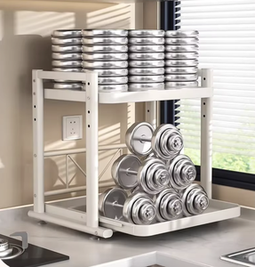 OEM/ODM Vietnam Height Adjustable <b>Microwave</b> Oven <b>Storage</b> Rack Double Tier Kitchen Organizer Shelf - Product Image 4