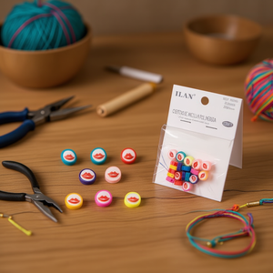 Perles en argile polymère Ilan en forme de bouche 5x9mm pour décorations artisanales - Product Image 2