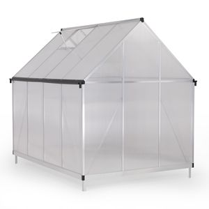 6x8 FT Polycarbonate Garden Greenhouse with Hinged Door Walk Outdoor <b>Vent</b> <b>Window</b> Rain Gutter & Heavy Duty Aluminum Ho - Product Image 2