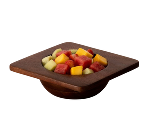 Tazón Cuadrado de Madera Maciza con Interior Redondo, Tazón de Madera Hecho a Mano para Frutas, Ensaladas, Bocadillos, Uso en la Cocina, Hecho en Vietnam - Product Image 4