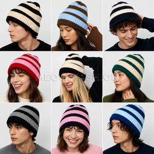 Gorros de punto unisex al por mayor, de color liso, con puño acanalado, gorro cálido de invierno, gorro tipo calavera, proveedor de compras al por mayor 56-60 - Product Image 2