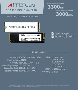 Aitc SSD M.2 OEM Gen3x4 NVMe 1.4 128GB 256GB 512GB 1TB 2TB - Product Image 2