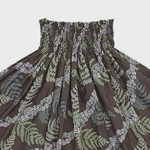 Jupe smockée brodée à imprimé ethnique pour femme, costume de danse hawaïenne traditionnel, tons terreux, silhouette fluide, légère - Product Image 5