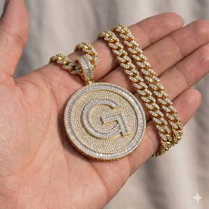 Iced 925 <b>Silver</b> Gold Plated Custom Name <b>Initial</b> Alphabet Letter <b>Pendant</b> HipHop Rapper Party Necklace Charm Men's SHRAMAN DIAMOND - Product Image 3