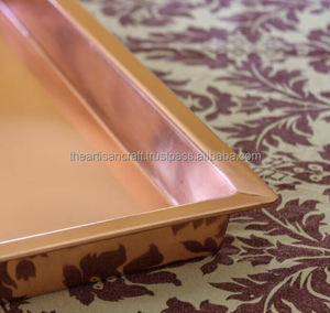 Stylish Copper <b>Tea</b> <b>Tray</b> for Home Decor Durable for <b>Tea</b> Time Decorative Copper <b>Tea</b> <b>Tray</b> Handmade - Product Image 5
