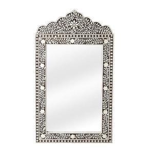 Handmade Bone Inlay Rectangle <b>Wall</b> <b>Mirror</b> Modern Farmhouse Design Durable Luxury <b>Black</b> White Geometric Pattern Decorative Glass - Product Image 5