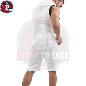 Crea tu propio conjunto de pantalones cortos y sudadera sin mangas para hombre, moderno, cómodo, de tela suave al tacto, para otoño, fitness, ligero y transpirable. - Product Image 2