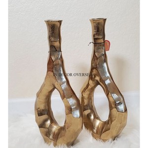 Premium Quality Aluminum Casted Silver Shiny <b>Polished</b> Fancy Texture Flower Vase Home Hotel Interior Decoration Accessories - Product Image 5