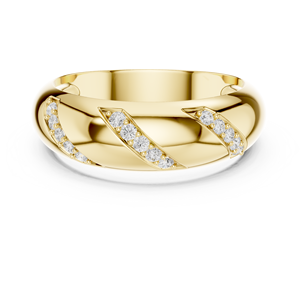 Bague en or jaune 14 carats torsadée avec diamant de laboratoire taille ronde, moins d'un carat, plaqué or de luxe pour femme - Product Image 1