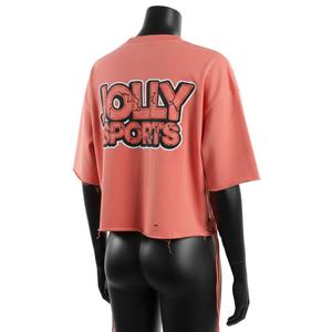 T-shirt court pour femme en jersey de coton premium, tissu doux au toucher, logo imprimé sérigraphié, respirant - Product Image 5