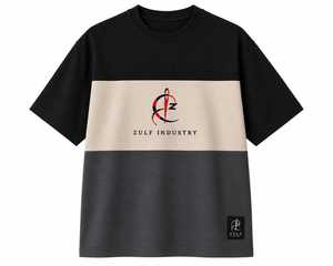 Camiseta de Manga Corta con Cuello Redondo para Hombre, Diseño Color Block, Estilo Urbano Oversize, Ribete en Contraste, Logotipo Serigrafiado en la Parte Delantera - Product Image 1
