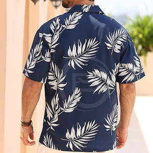 Camiseta Hawaiana de Color Personalizado, Transpirable, Ecológica, 100% Algodón, Manga Corta, Corte Regular, para Hombre - Product Image 4