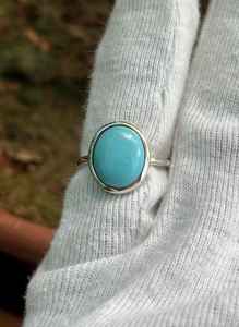 Anillo de Turquesa Sleeping Beauty, Plata de Ley, Gema Azul de Arizona, Hecho a Mano, Ajustable, Joyería de Piedras Preciosas para Mujer - Product Image 4