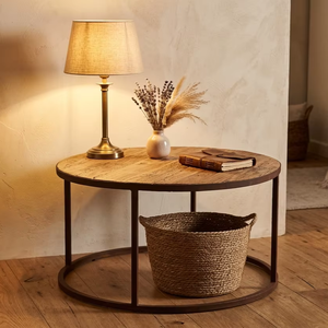 Ensemble de table basse portable minimaliste en teck massif de qualité supérieure, style scandinave contemporain, finition naturelle, meubles de salon - Product Image 4