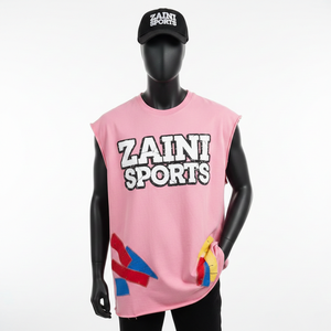 Camiseta sin mangas para hombre, mezcla de algodón grueso con borde de felpa, estilo personalizado con logo, 100% algodón, camiseta para hombre, corte holgado, estampada - Product Image 6