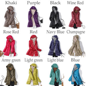 Women's Long Waterproof Eco-Friendly Memory Fabric Reversible Parka Jacket Zipper Closure Hood Winter Puffer Coat Plus Size - Product Image 2