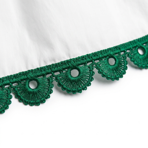10mm <b>Emerald</b> Green Geometric Guipure Eco-Friendly Lace Trim Customizable Direct Manufacturer Curtains Cushions Table Bags - Product Image 1