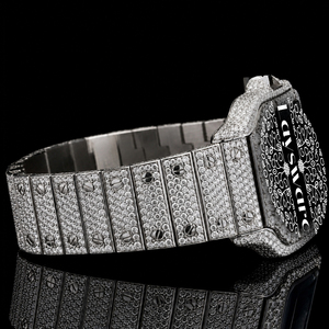Reloj de Diamantes Moissanite de Acero Inoxidable de Excelente Calidad, Totalmente Cubierto de Diamantes, para Hombre y Unisex, Disponible para Exportación - Product Image 5