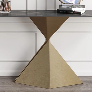 Table console moderne en fer de style italien avec 4 tiroirs, armoire de rangement, finition grise, pieds en métal noir pour salon et hôtel - Product Image 4