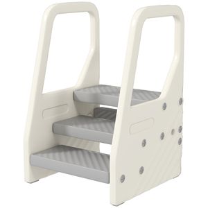 Tour d'apprentissage réglable à 3 niveaux gris pour tout-petits avec poignées, surface antidérapante et patins de protection, chaise pour enfants - Product Image 1