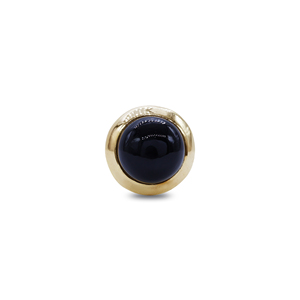Onyx Cabochon Rings | 14K Gold Plated Brass Bezel Setting Bohemian Style - Product Image 1