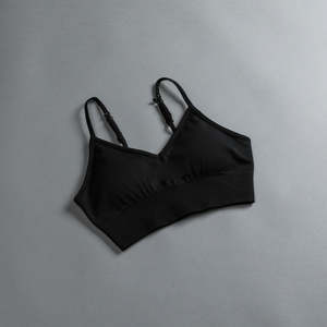 Sujetador deportivo Nesta Sports con logo personalizado, estilo racerback, tejido acanalado, sin espalda, sin costuras, con efecto push-up para mujer - Product Image 6