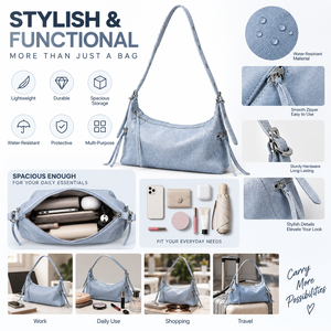 Bolso de Hombro de Piel Sintética para Mujer, Estilo Vintage Minimalista de Lujo, Correa de Hombro Suave, Diseño Impermeable y Ligero, Poliéster, Uso Diario - Product Image 3