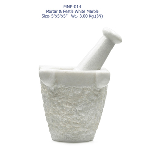 MNP-010 Mortero y Pilón de Mármol Blanco de Diseño Personalizado de Fábrica India para Triturar y Moler Hierbas a Precio Mayorista Directo de Fábrica - Product Image 4