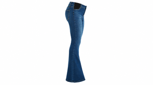 Pantalones Largos Vaqueros Acampanados Vintage Elásticos Transpirables de Talle Medio para Mujer, Estilo Europeo Americano, Tallas Grandes, Personalizados, Nueva Colección Primavera 2026 - Product Image 2
