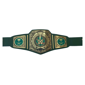 เข็มขัดแชมป์ WWE ซาอุดีอาระเบีย แบบปรับแต่งได้ คุณภาพสูง สีเขียวและสีทอง เข็มขัดกีฬาแบบสั่งทำพิเศษ เข็มขัดแชมป์รุ่นสะสม - Product Image 1